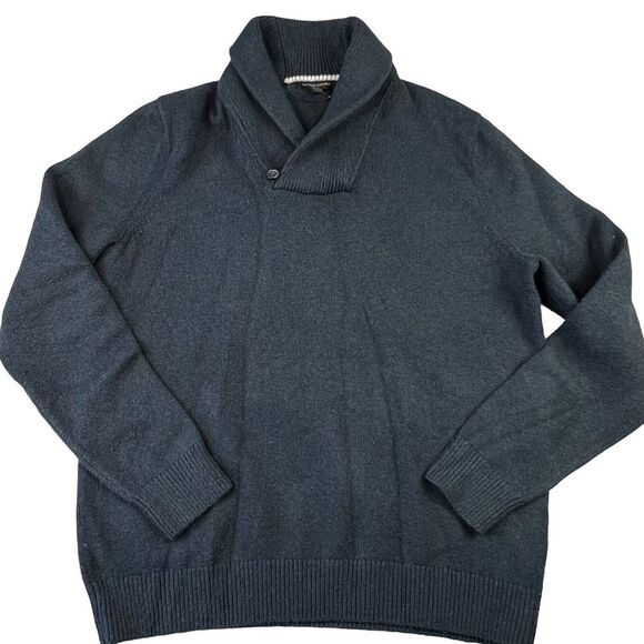Banana Republic Other - Banana Republic Sweater Mens Size Large Navy Blue Shawl Collar Pullover Office